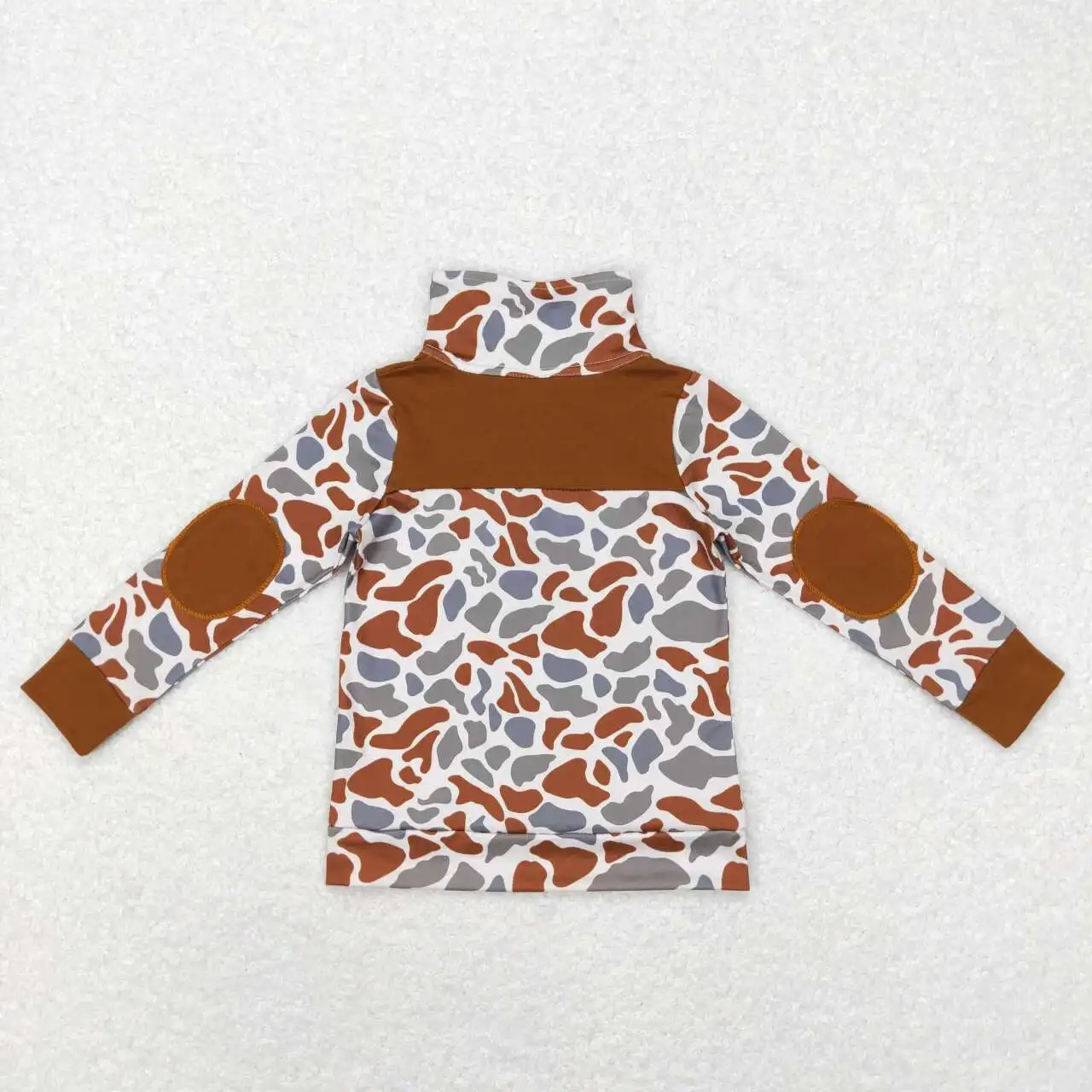 Wholesale hot sale baby boys clothes children's clothing Camouflage brown green zip-up long-sleeved top