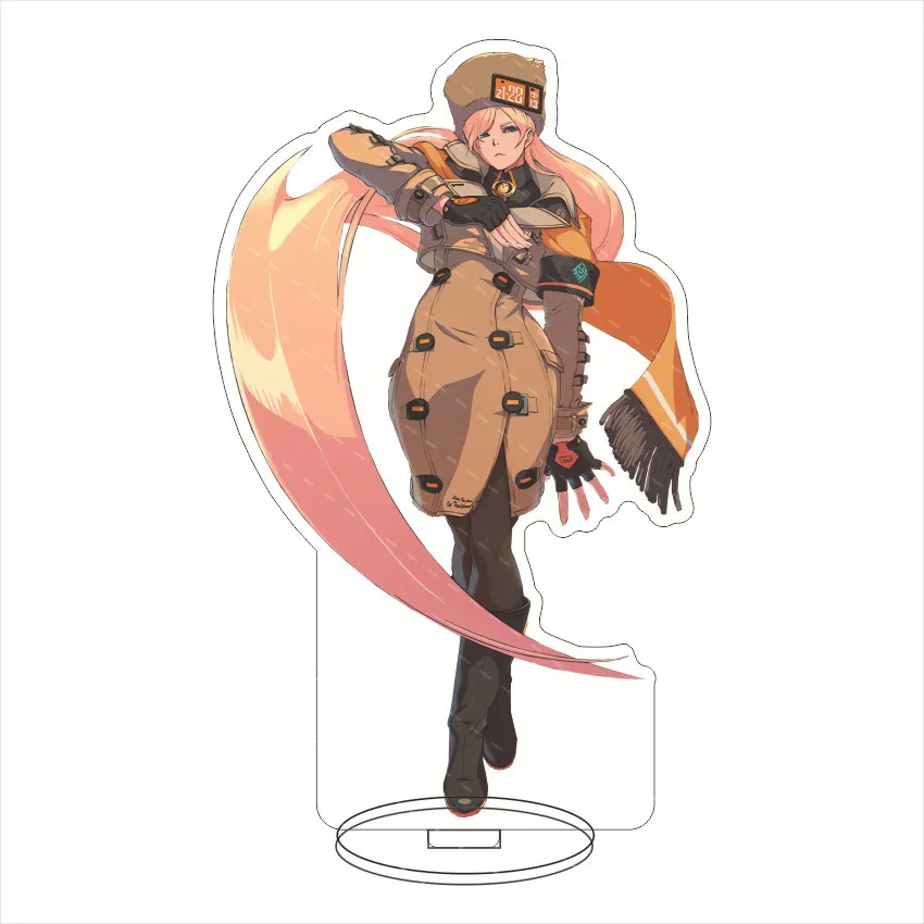 Figura de Anime Guilty Gear Bridget Baiken Faust, letrero de pie acrílico, modelo de personaje del caos feliz, decoración de escritorio, llavero de regalo