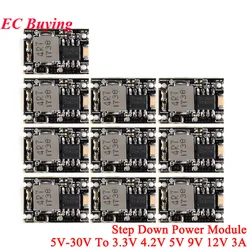 10pcs/1pc DC-DC Buck Power Supply Module Adjustable Step Down Converter Board 5V-30V To 3.3V 4.2V 5V 9V 12V 3A for Car Charging