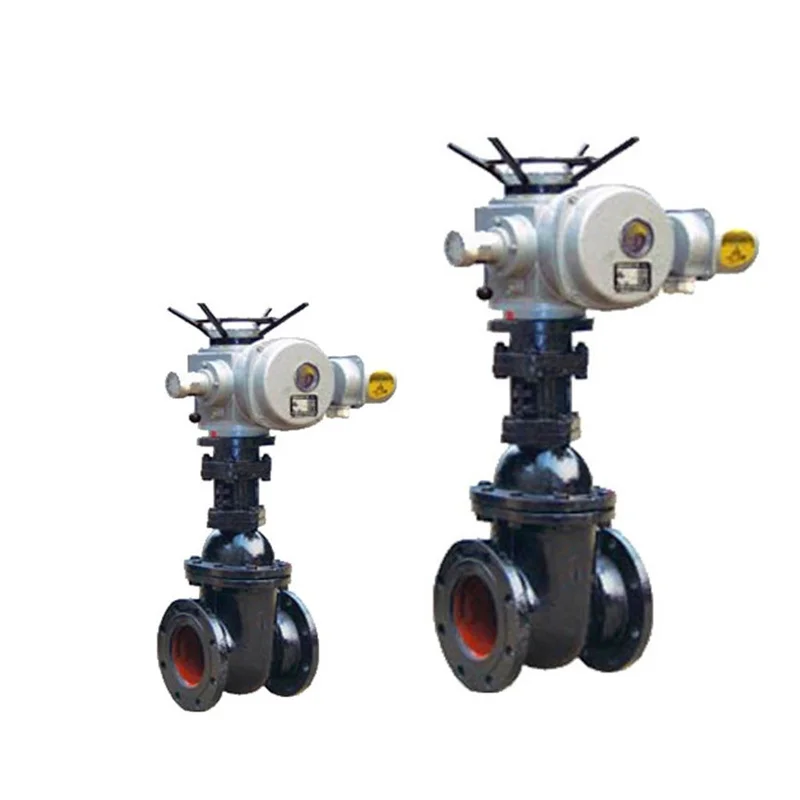 Z944T-10/10Q صمام بوابة قرص مزدوج متوازي بمحرك حديد رمادي لتطبيق المياه والطاقة الكهربائية