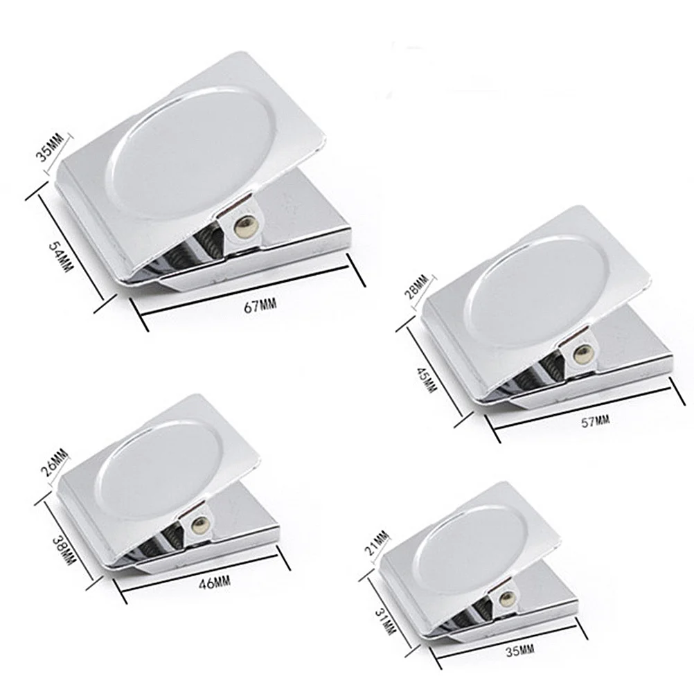 

10pcs 31Mm Magnetic Metal Clips Strong Stainless Steel Square File Clips For Paper Organizer Office Home School Use Silver