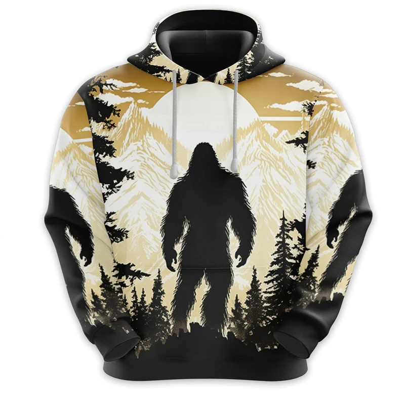 Bigfoot Love Graphic Sweatshirts Harajuku Fashion Sasquatch Hoodies For Men Clothes Big Foot Women Tracksuit Y2k Boy Pullovers