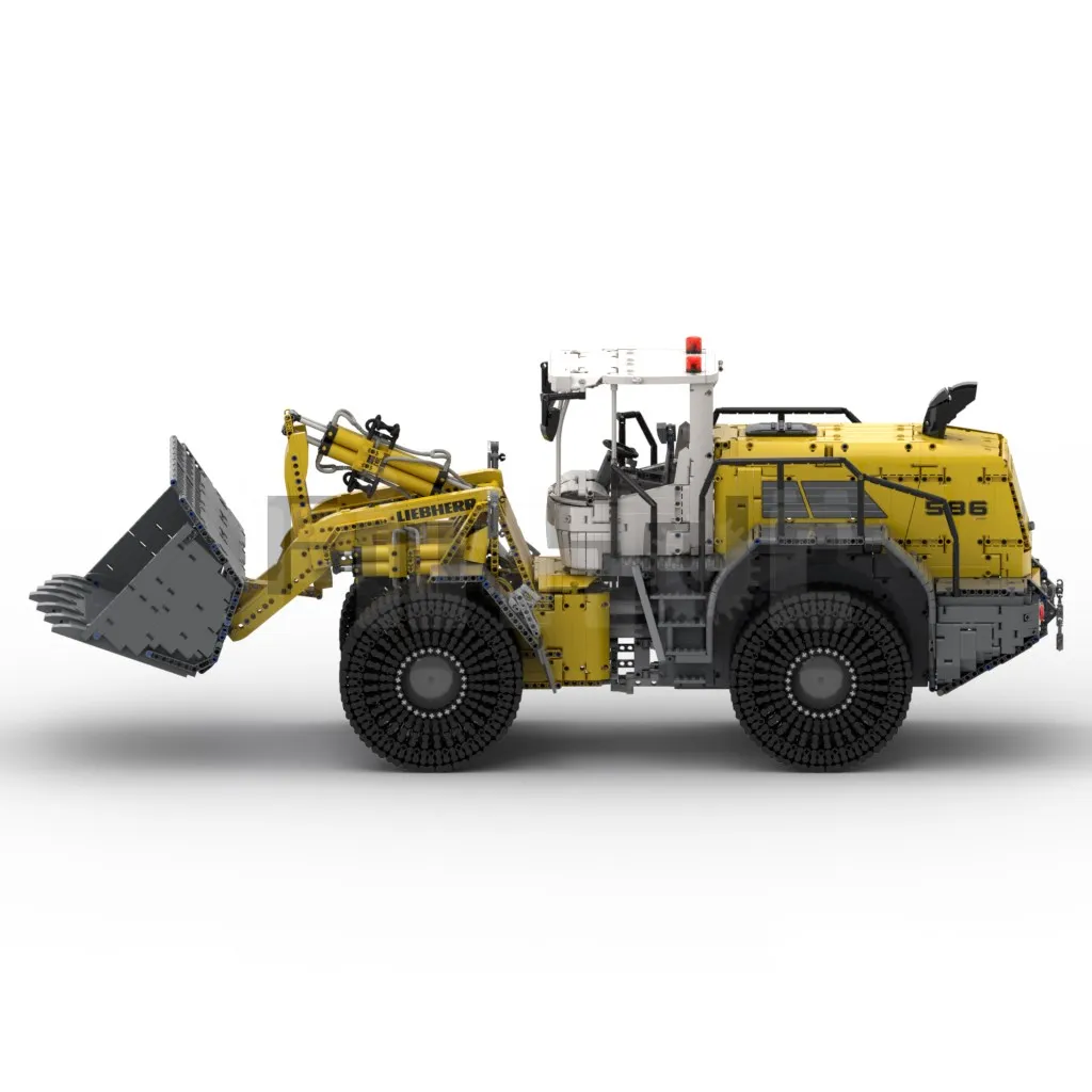 MOC-49777 Liebherr L586 - wersja Pro firmy Technicbasics Model klocków budowlanych Łączony elektryczny wózek widłowy Zabawka Puzzle