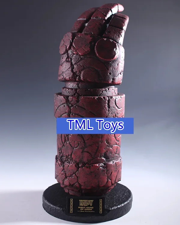 1:1スケールのDOOMヘルボーイの右手の小道具、レジン製アクションフィギュア、コレクションモデル玩具、装着可能な手袋、テーブルギフト