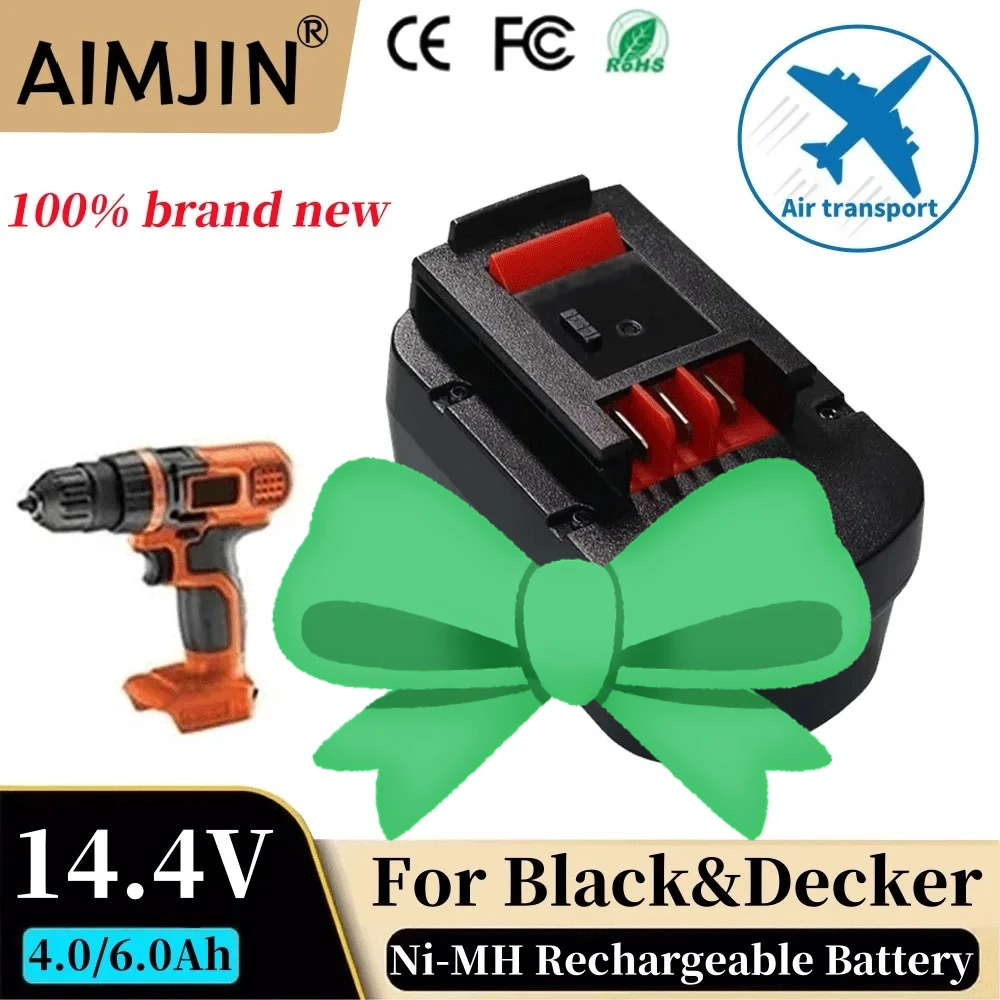 2026 14.4V 4/6ah Rechargeable Tool Battery For Black&Decker A12 A12EX FSB12 FS120B A1712 HP HP12 Ni-MH Replacement Drill Batte