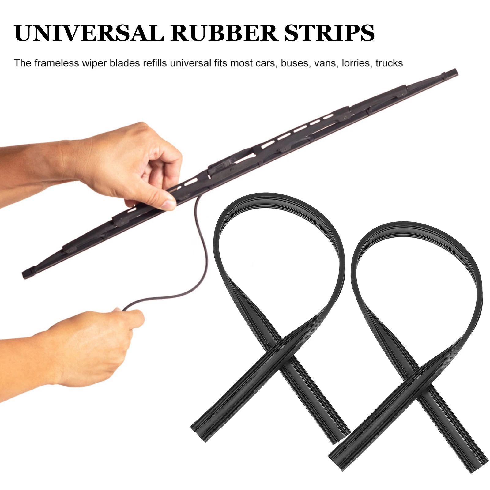 

10 Pcs Frameless Wiper Blades Refills Rubber Strips Car Windscreen Washer Lorries Easy Install Durable