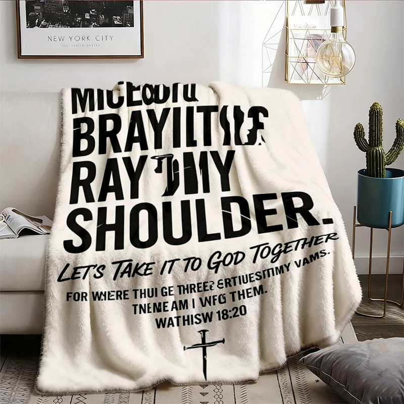 Need Prayer Tap My Shoulder Flannel Blanket, Bible Verse Flannel Blanket, Church Flannel Blankets, Trendy Christian Gift