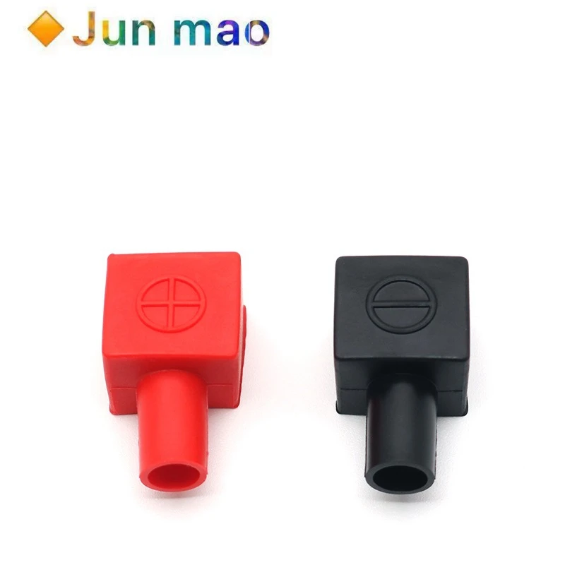 Motorcycle battery pile clamp protective cover battery terminal positive and negative insulation square cap rubber sheath
