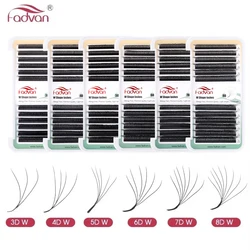 FADVAN W forma 3D/4D/5D/6D/7D/8D extensiones de pestañas floración automática Natural suave prefabricado ventiladores pestañas de visón falso