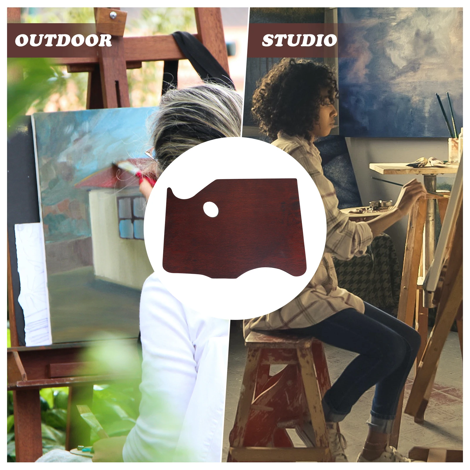 

Palette Pigments Paint Trays for Painting Color Mixing Board Pallet Wooden