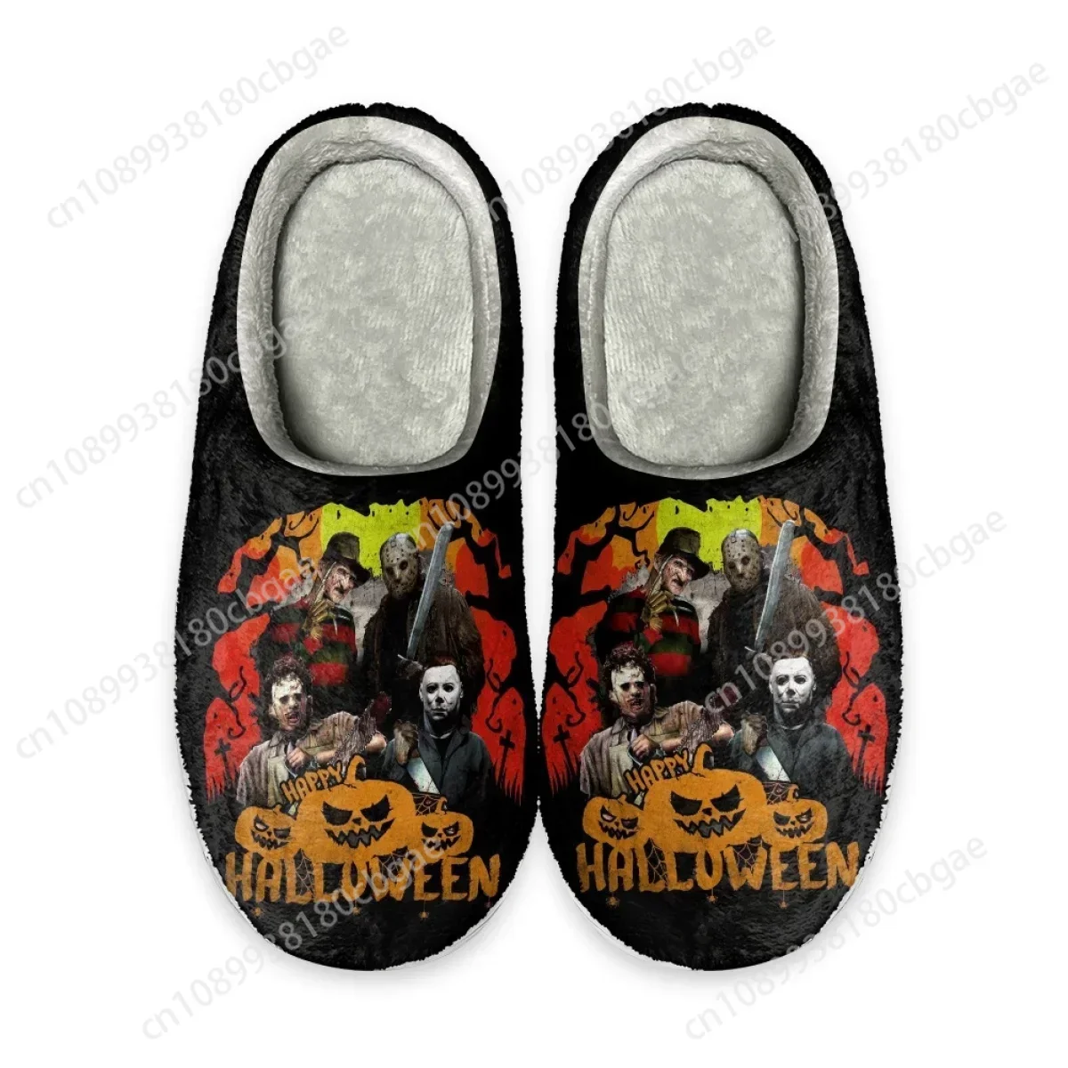 

Custom Classic Horror Movie Michael Myers / Jason / Chuck House Slippers Winter Cotton Slippers Home Warm Indoor Furry 2024