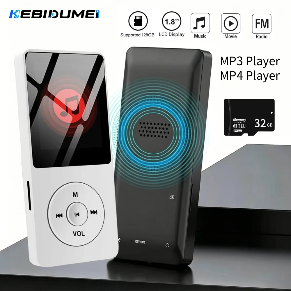 Reproductor de Música MP3 MP4 Bluetooth KEBIDUMEI con Pantalla LCD Digital, Radio FM, Libros Electrónicos, Walkman Deportivo para Estudiantes, Grabadora MP3