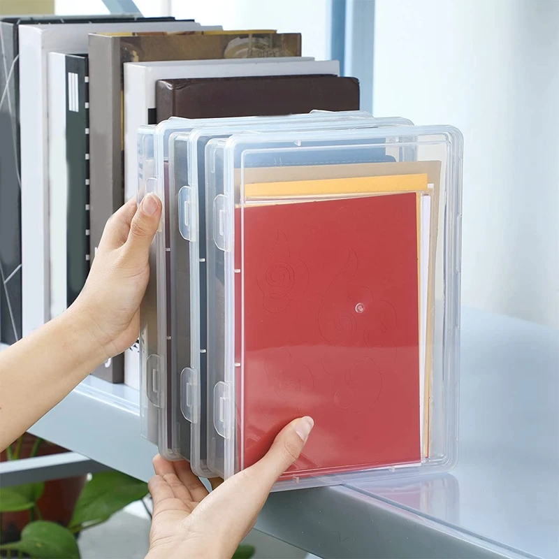 صندوق تخزين بلاستيكي بغطاء ، منظم حرفي متعدد الأغراض ، حافظة قلم رصاص شفافة ، 6 *
