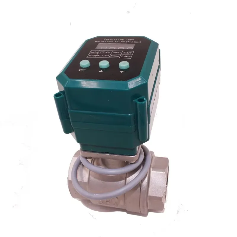 Electric flow control proportional valve with adjustable water regulation