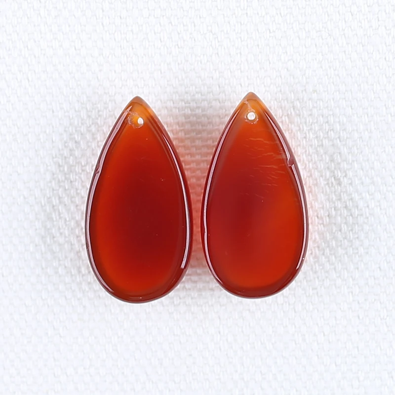 Natural Stone Red Agate Earring Beads 24x17x7mm 6g Semiprecious Stone Fashion Jewelry Women Earrings Accessories