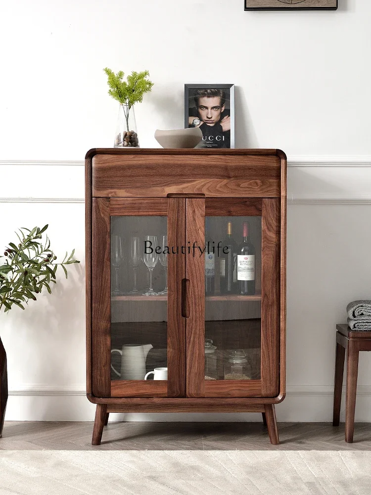 

L*All solid wood North American black walnut Nordic simple medieval style wall locker