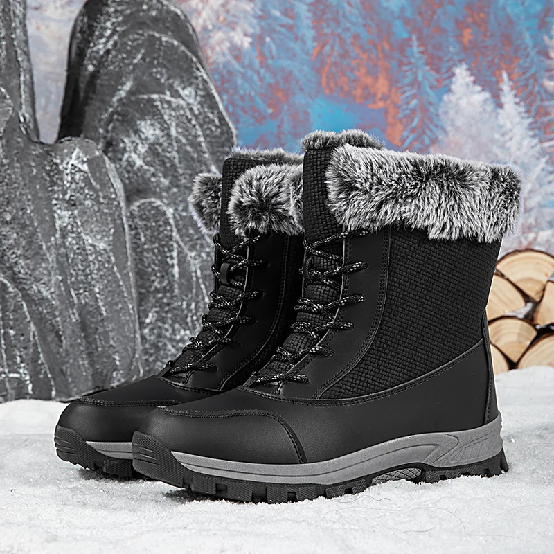 Winter Winter High Top Men Snow Boots Outdoor Waterproof Non-slip Hiking Boots Lightweight Warm Man Cotton Boots High Quality Men Shoes - Aliexpress Deal