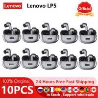 10pcs 100% Original Lenovo LP5 Wireless Bluetooth Earbuds HiFi Music Earphone with Mic Headphones Sports Waterproof Headset 2pcs