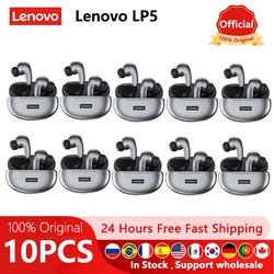 10pcs 100% Original Lenovo LP5 Wireless Bluetooth Earbuds HiFi Music Earphone with Mic Headphones Sports Waterproof Headset 2pcs