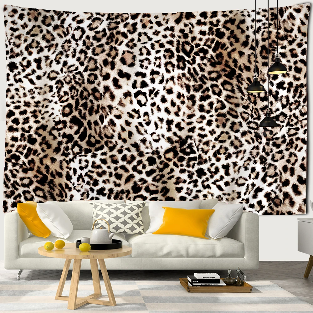 

Tapestry Wild Brown Animals Leopard Print Wild Animals Living for Room Bedroom Dormitory Wall Hanging Tapestry Art Decorations