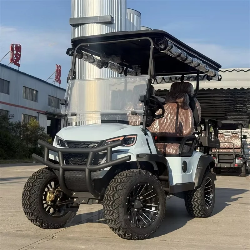 

Luxury 4-Seater Utility Vehicle Electric Golf Cart with Rain Cover Electric Club Car Classic Golf Cart