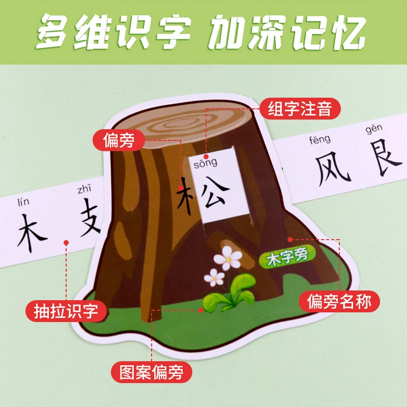 Radical Literacy Card Drawing Early Childhood Education Pictographic Characters Chinese Character Basics