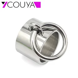 COUYA 2018 Stainless Steel Circle Inlay Punk Rock Cool Girl Friendship Rings Christmas Gift To Sister Prevent Allergy