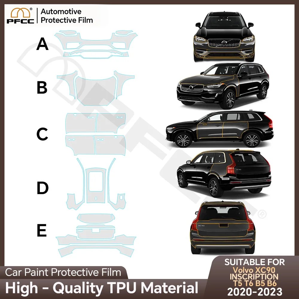 

PPF for Volvo XC90 INSCRIPTION 2020-2023 T5 T6 B5 B6 2020-23 Transparent Pre Cut PPF Paint Protection Film TPU Clear Sticker