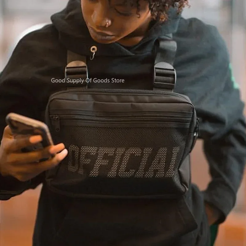 Модная тактическая оксфордская нагрудная сумка унисекс, модная светоотражающая прямоугольная дорожная уличная одежда, мужские мотоциклетные нагрудные сумки в стиле хип-хоп