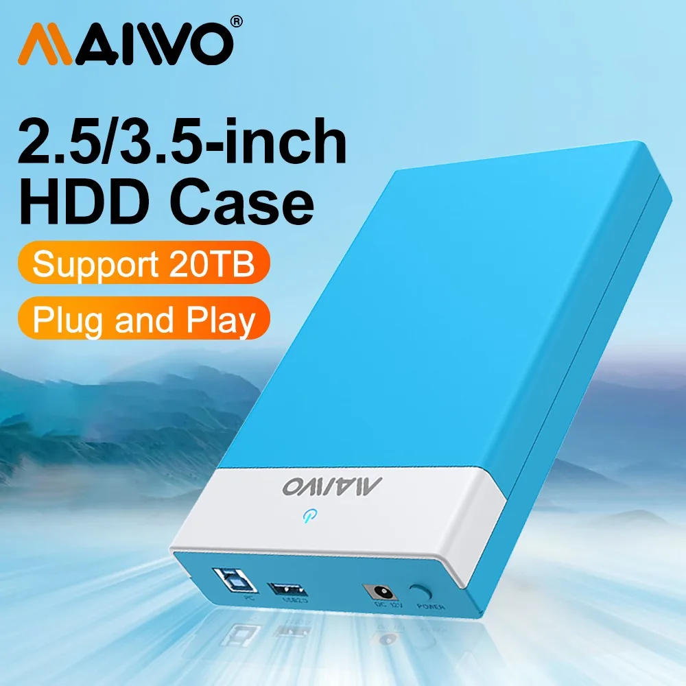 

MAIWO 2.5/3.5 Inch HDD Case SATA To USB 3.0 Adapter External Hard Drive Enclosure for 2.5" 3.5" SSD Disk HDD Case for PC Case