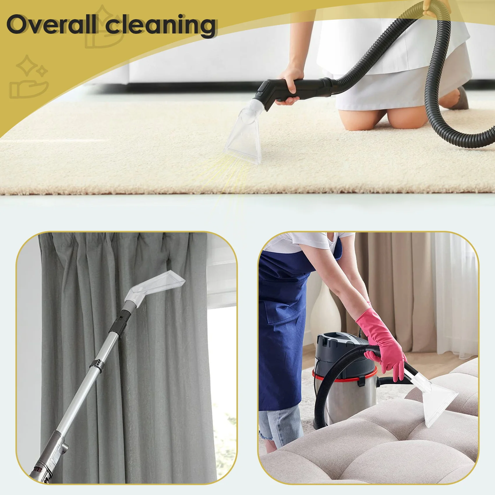 Stable-4Pcs tête pivotante aspirateur brosse nettoyeur buse aspiration sol buse avec adaptateur tête pivotante tapis nettoyeur pièces