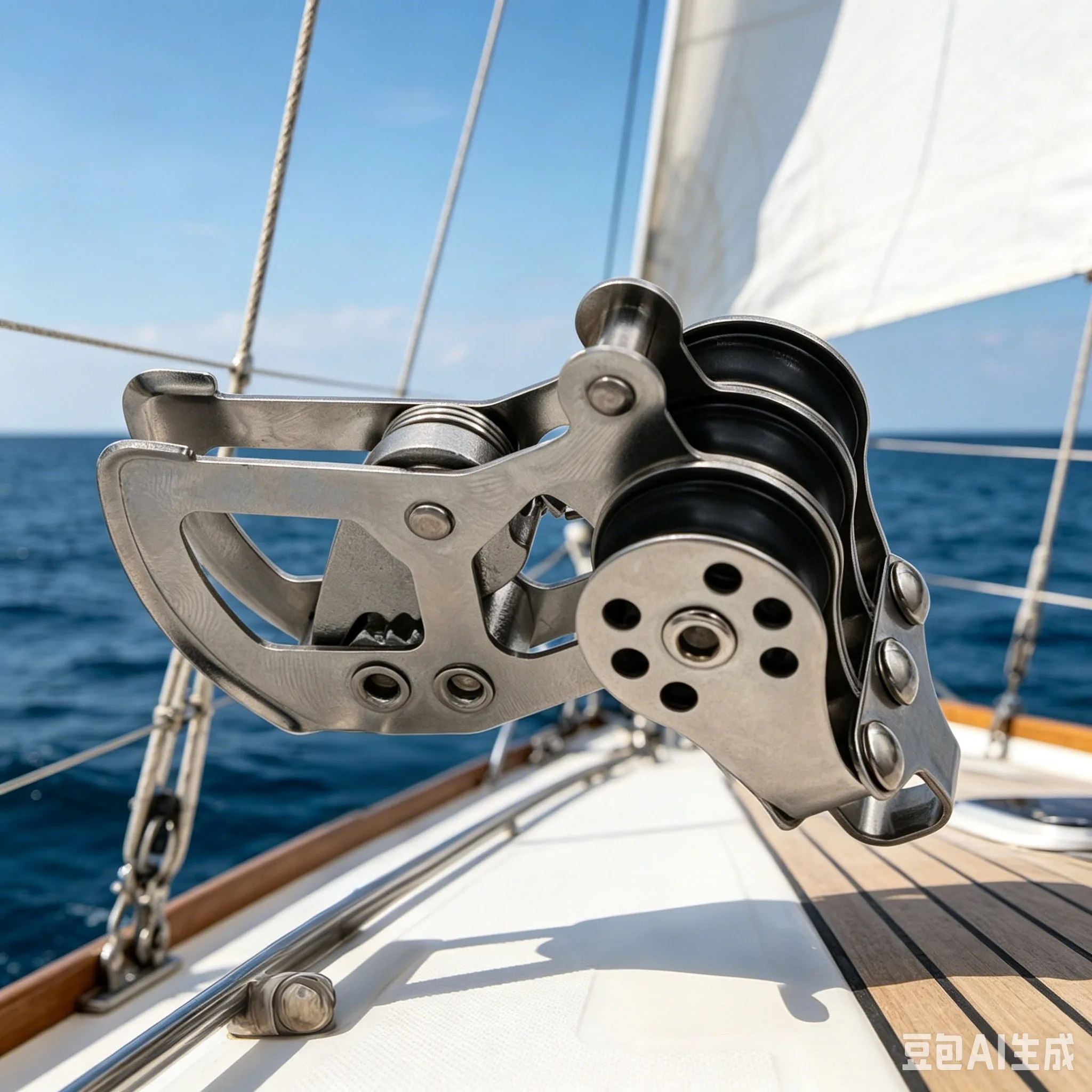 

Stainless Steel Nylon Locking Pulley For Outdoor Canopy Sailboat Rope Nylon Sheave Pulley Block Marine Boat Accessories