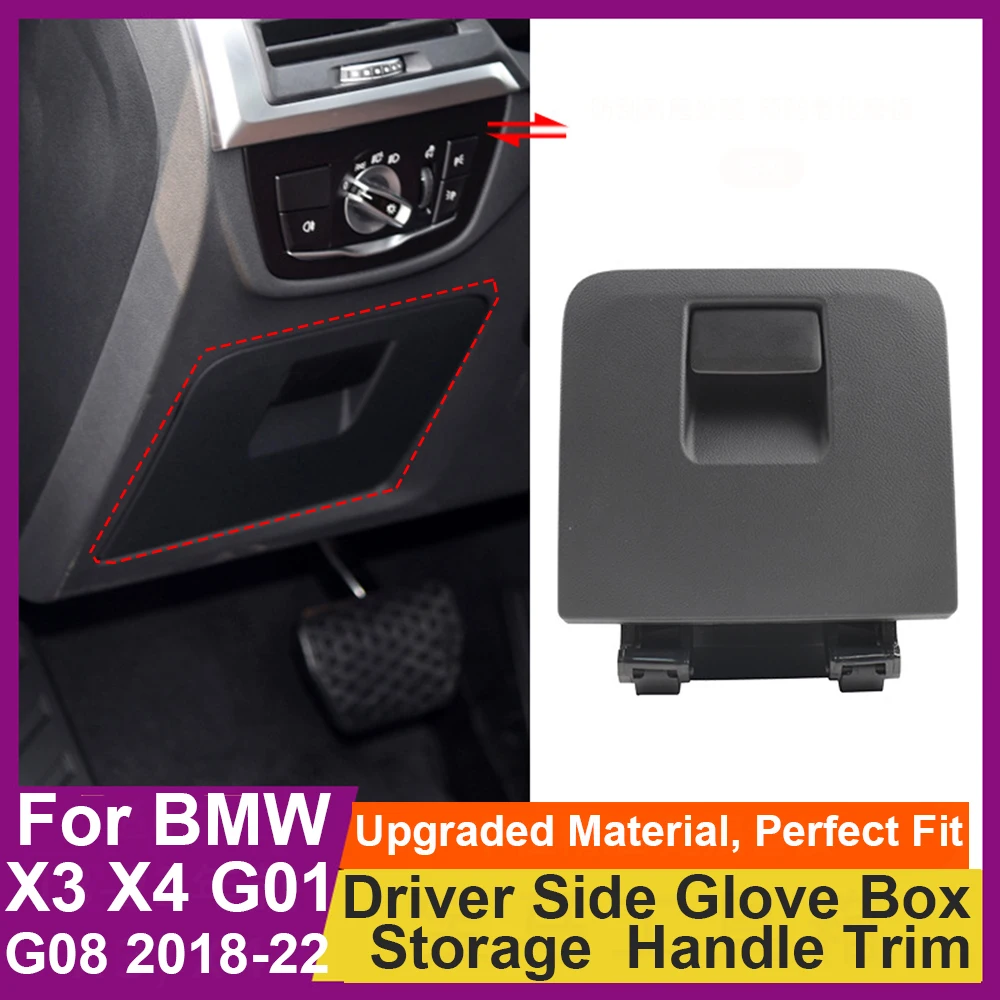 Car Interior Inner Driver Side Black Glove Box Set Storage Door Handle Switch Trim Replace For BMW X3 X4 G01 G02 G08 2018-2022