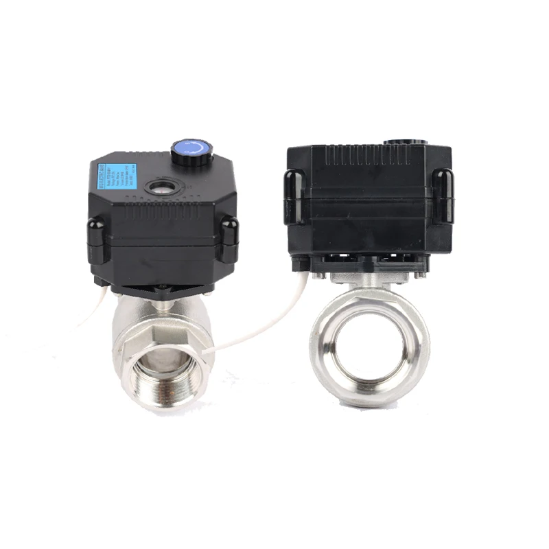 Mini Elétrica Controle Motorizado Fluxo de Controle, verdadeira União Ball Valve, Aço inoxidável, 2 Way, 24V, 12V, DC, IP67 Avaliado, DN25