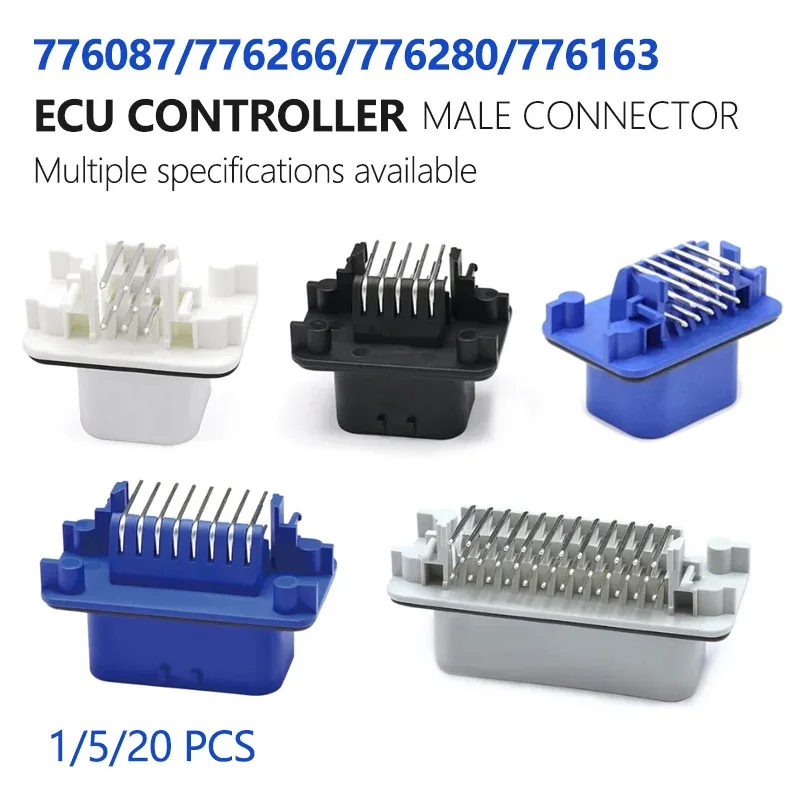 

1/5/20 PCS ECU Controller 8 14 23 35Pin Positions PCB Mount Header Right Angle Male Connector With Flange Seal 776087-1 776266-1