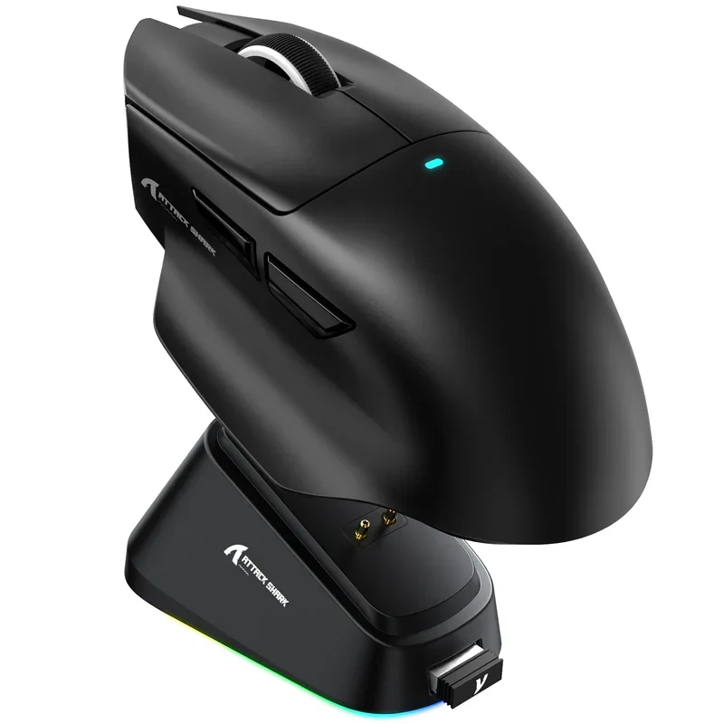 

V6 ATTACK SHARK 25000DPI Wireless Mouse,Bluetooth Tri-Mode Connection,Touch Magnetic Charging Base , Macro Gaming Mouse