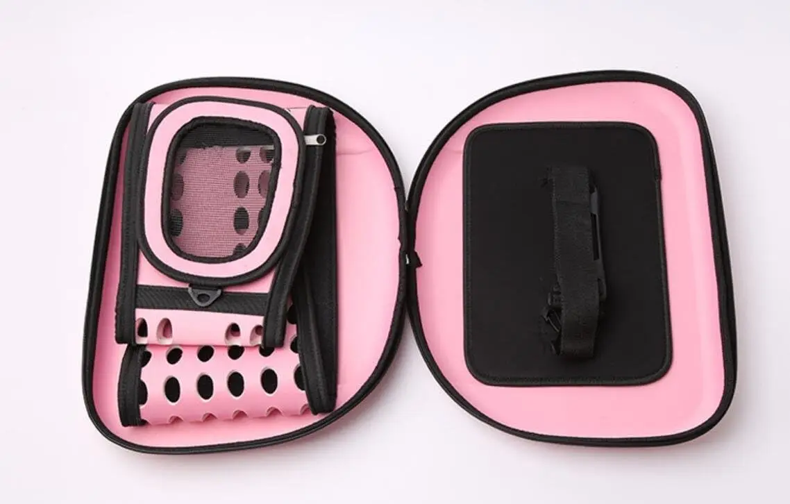 

Складная клетка-переноска для домашних животных — складная дорожная будка для собак и кошек, портативная сумка через плечо, от маленького до большого (M, розовая)