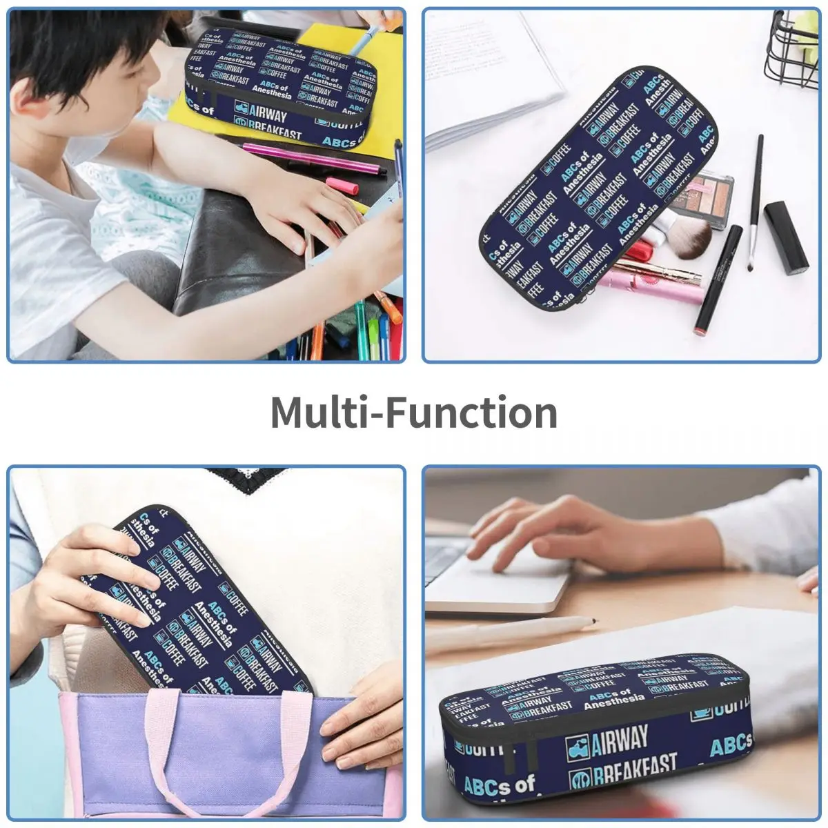 Anesthesiologist Anesthesiology Doctor Nurse Funny ABCs Of Anesthesia Pencil Cases Large Storage Pen Bags Pen Box Pencil Pouch