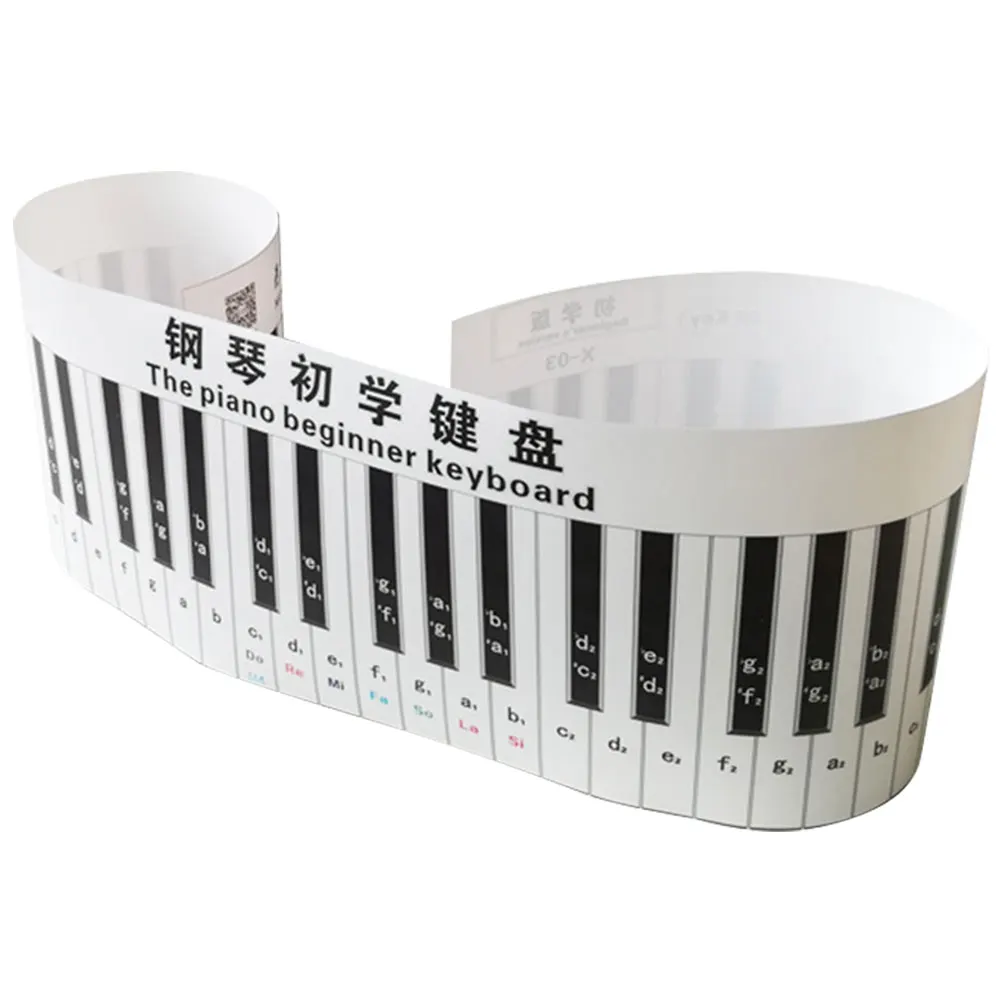 

Piano Keyboard Sticker 3D PVC Practice Labels for All Pianos Desktop Learning Accessories Roll Up Design Key Labels for Kids