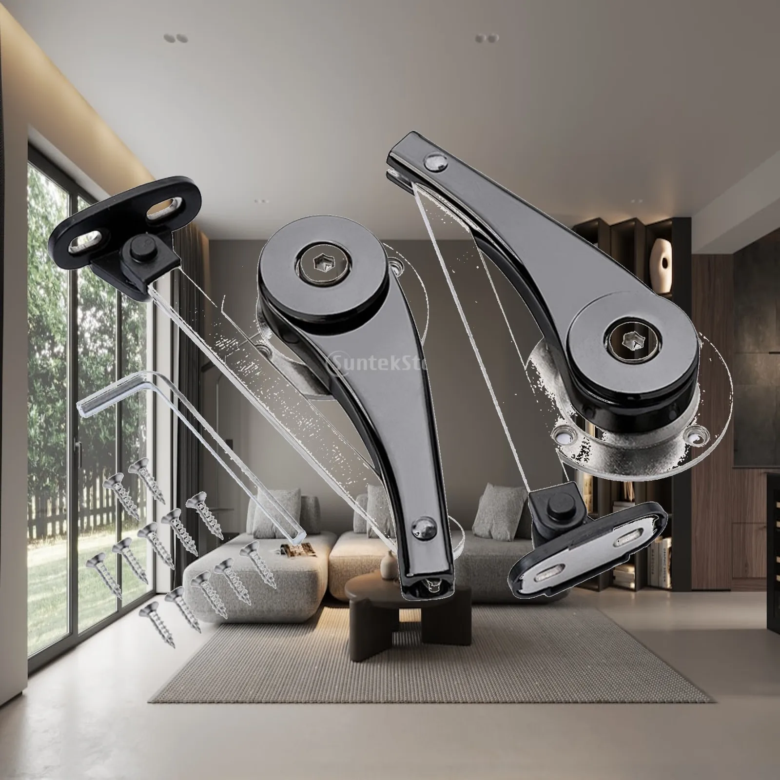 2x Professional Soft Closing Lid Support Hinge, Heavy Duty Clamshell Hinges, Folding Cover Support for Kitchen Closet