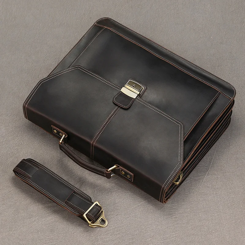 Formal Business Bag Genuine Leather Briefcase Bag For 15 Inch Notebook PC Computer Bag Cowhide Messenger Bags For Male