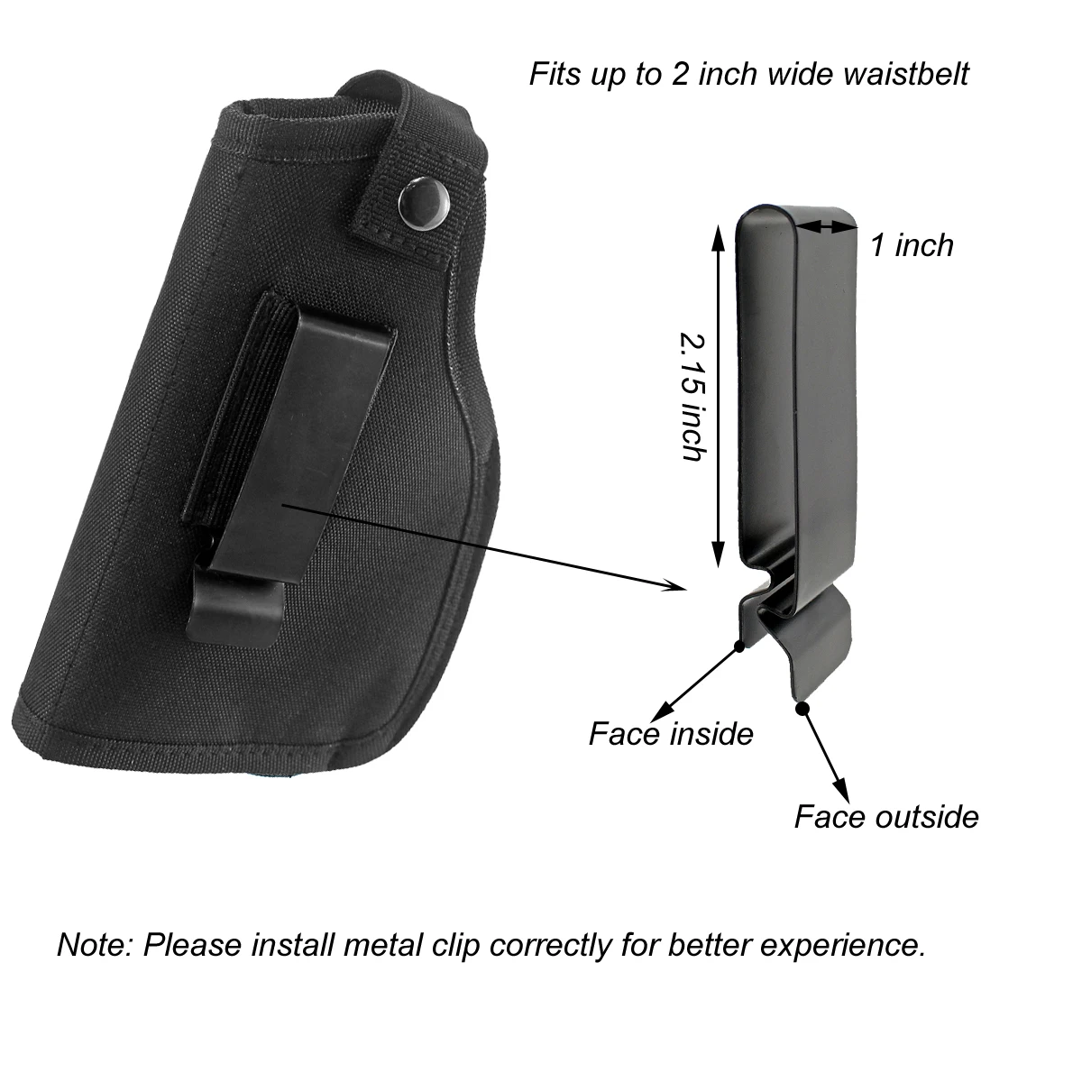 Gun Holster for Pistols with Flashlight or Laser Fits  Glock 19 17 Taurus G3C G3 9mm Sig Sauer S&W M&P Shield Ruger Springfield