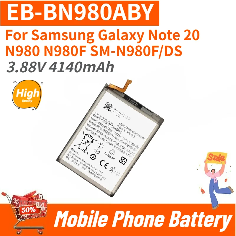 High Quality EB-BN980ABY Replacement Phone Battery 3.88V 4140mAh For Samsung Galaxy Note 20 N980 N980F SM-N980F/DS Brand New