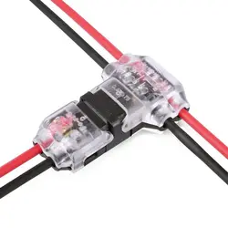 Pin 2 Way Universal T Shape Pluggable With Lever Wire Wiring Connector Cable Clamp Conductor Terminal Block Stripping Connector