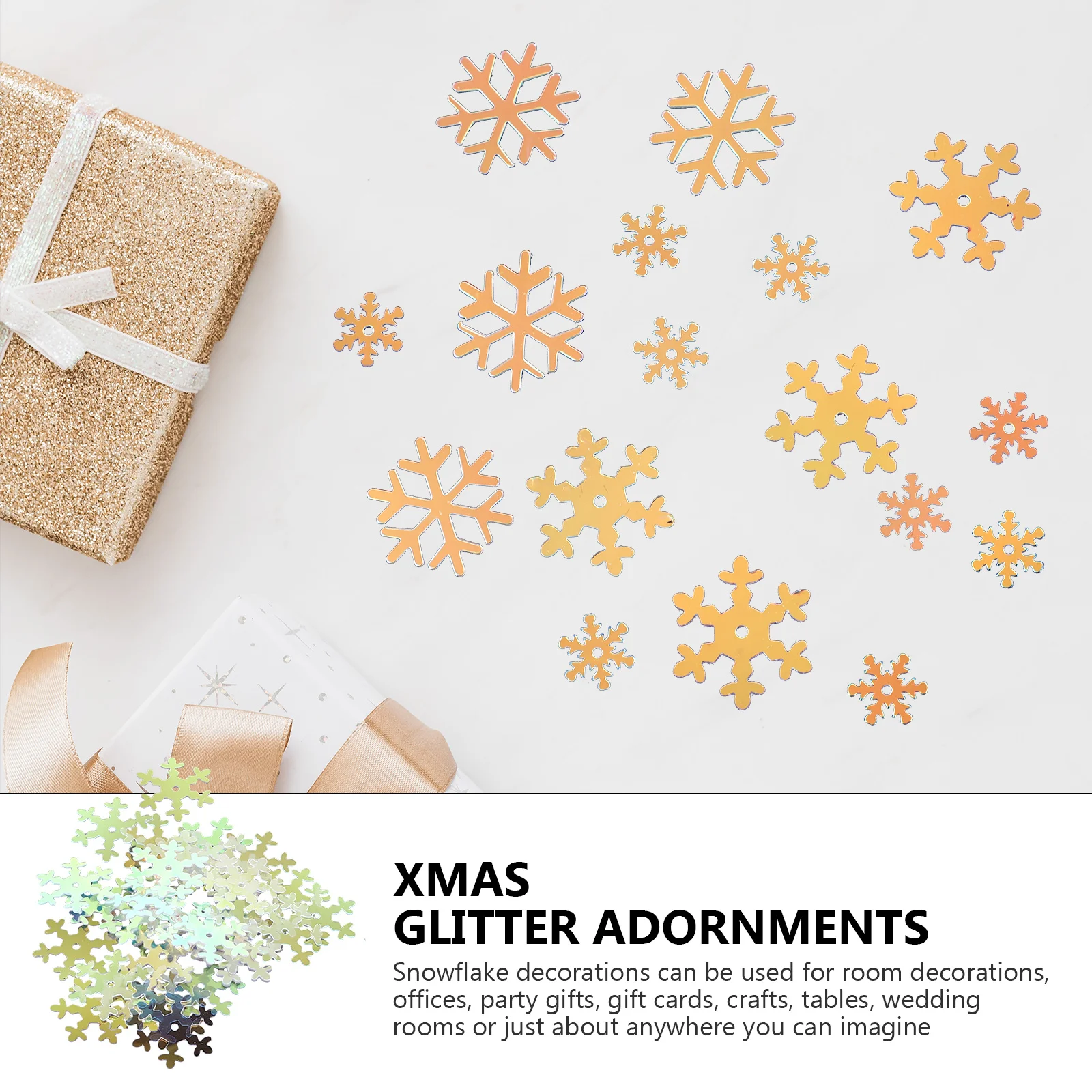 

3 Bags Snowflake Pieces Reusable Plastic Xmas Snowflake Tree Adornments Classic Decorations Holiday Festival