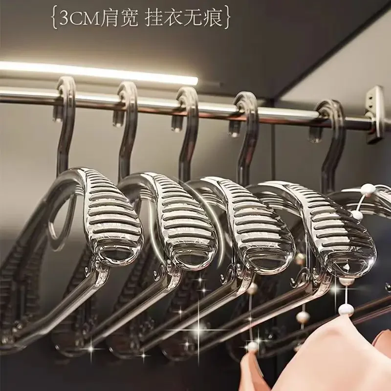 10/20pcs Crystal Transparent Clothes Hanger Non-slip and Traceless Household Light Luxury Clothes Rack  Ins Popular Drying Racks