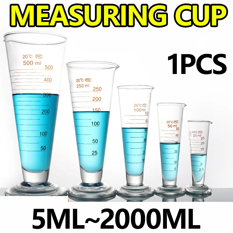 1 piece triangular measuring cup 5ml10ml20ml25ml50ml100ml250ml500ml1000ml2000ml small graduated glass cylinder