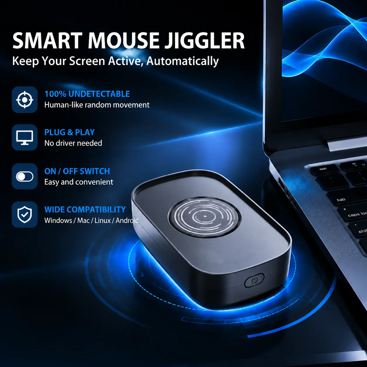 Auto Mouse Mover - Niet-detecteerbare muisjiggler 5V 1A Simuleert muisbeweging