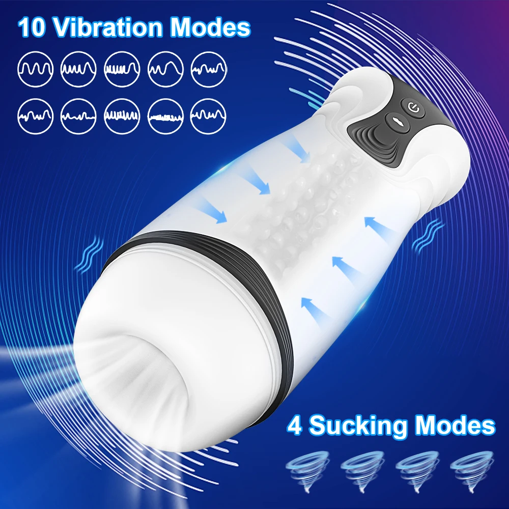 10 Modes Automatic Male Masturbator Powerful Vibrating Sucking Machine Simulation Blowjob Adult Goods Men Masturbation