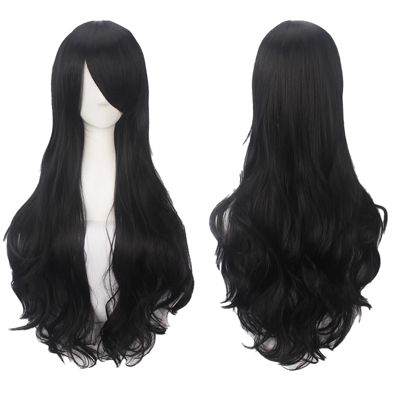 

A 32-Inch Curly Wavy Cosplay Synthetic Wig With Bangs Is Suitable For Playing Halloween Costumes Like Lolita In Anime And Games